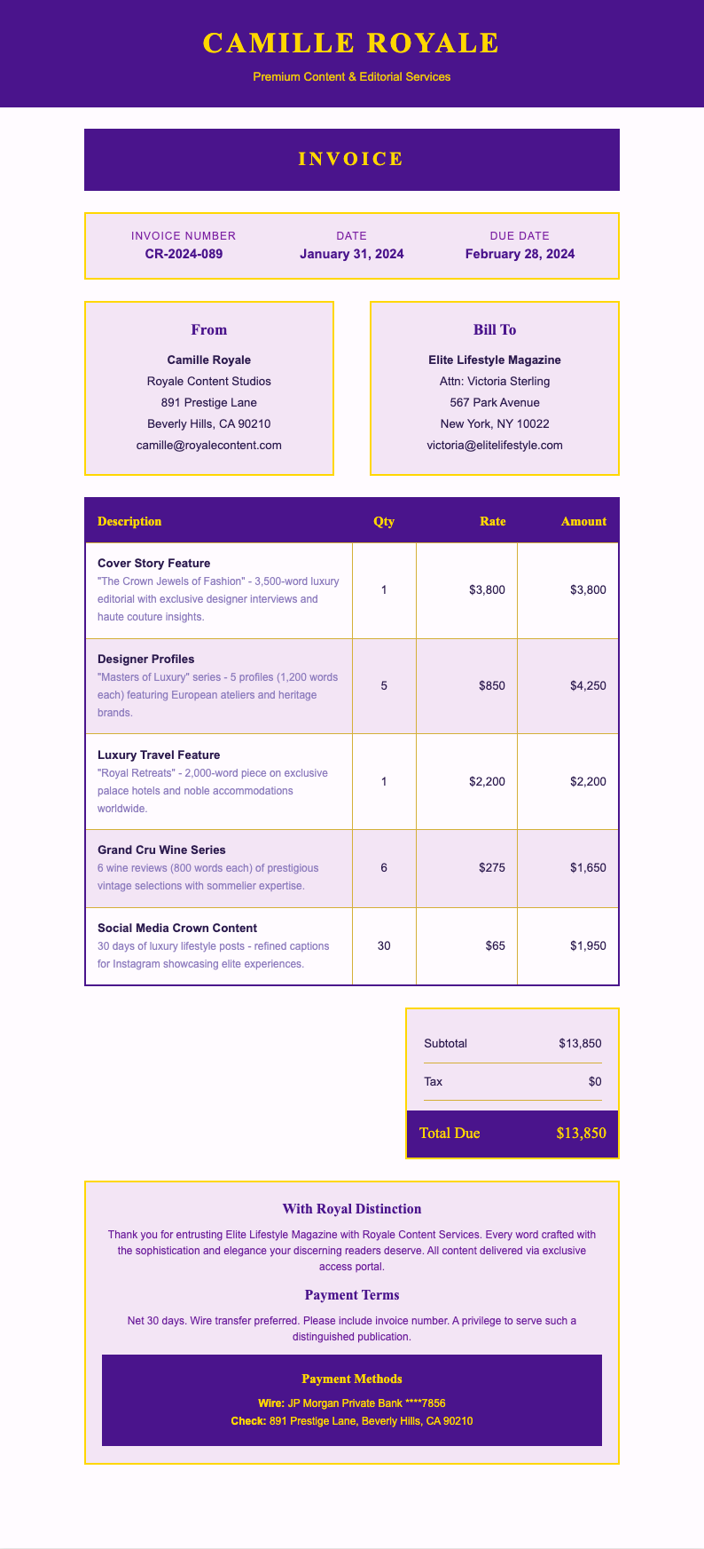 Royal Elegant Invoice